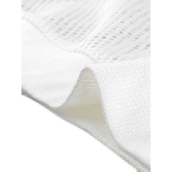 Hoodie Jacket Zip Up Long Sleeve Mesh Sheer Bomber Jackets White - Picture 5 of 6